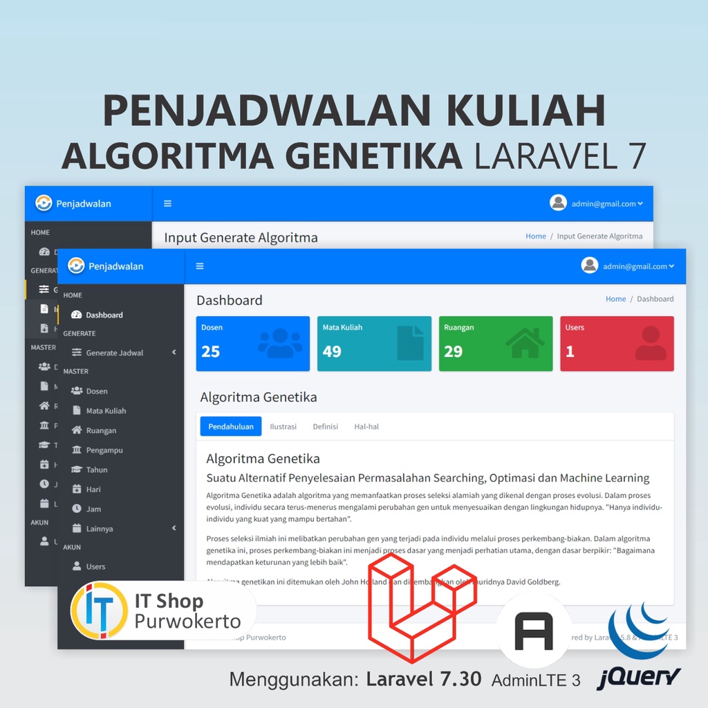 Jual Source Code Aplikasi Web Penjadwalan Kuliah Algoritma Genetika ...