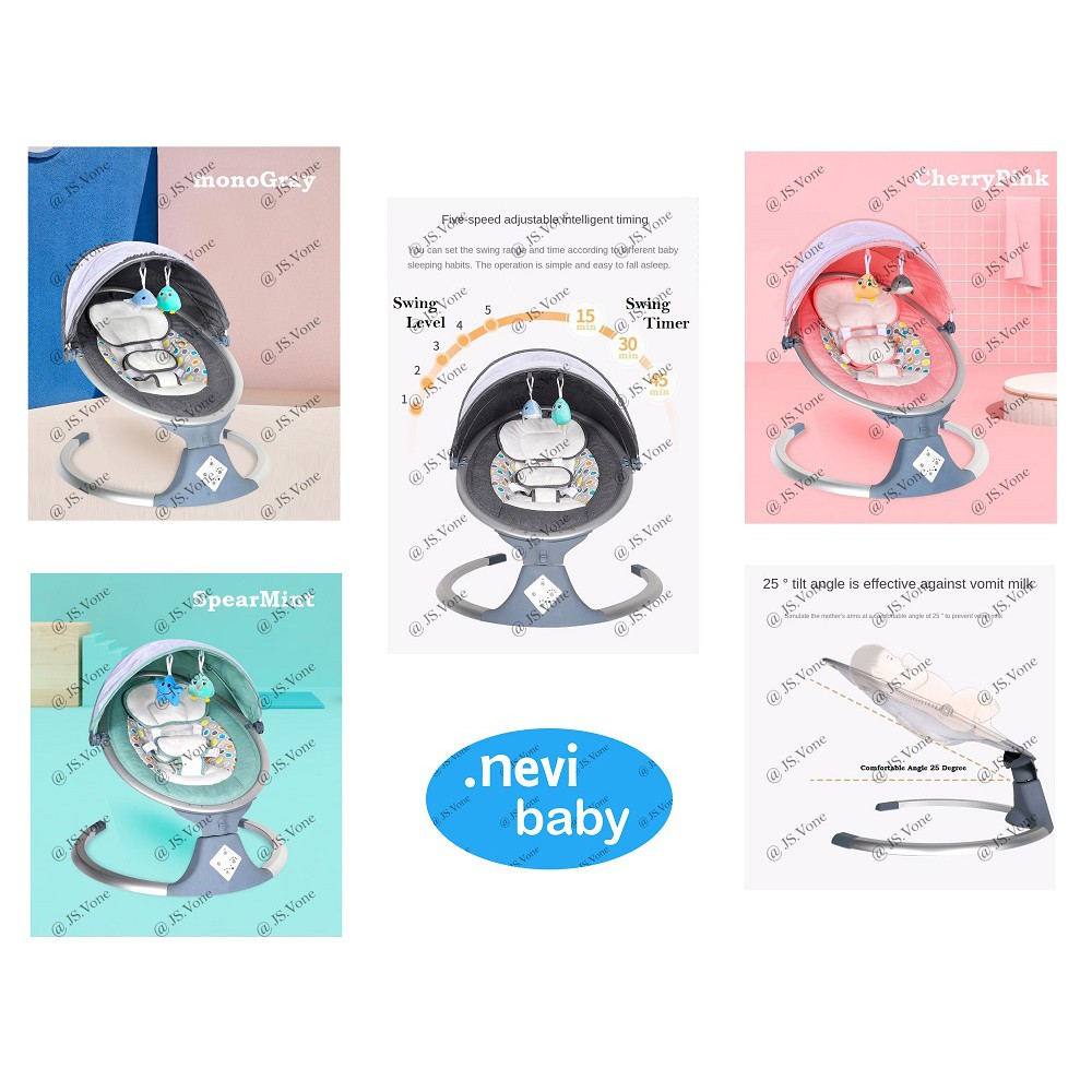 Nevi Baby Electric Rocking Swing Bouncer / Ayunan Bayi Elektrik - S005