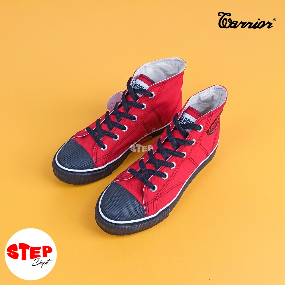 Sepatu Warrior Classic High Red/Black (Merah/Hitam)