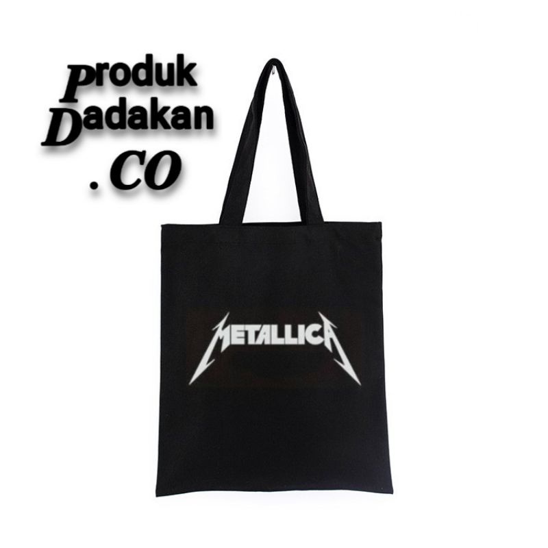 TOTE BAG METALLICA / TOTEBAG RESLETING HITAM / TOTEBAG BAND METAL MUSIK ROCK / TAS JINJING / TOTEBAG