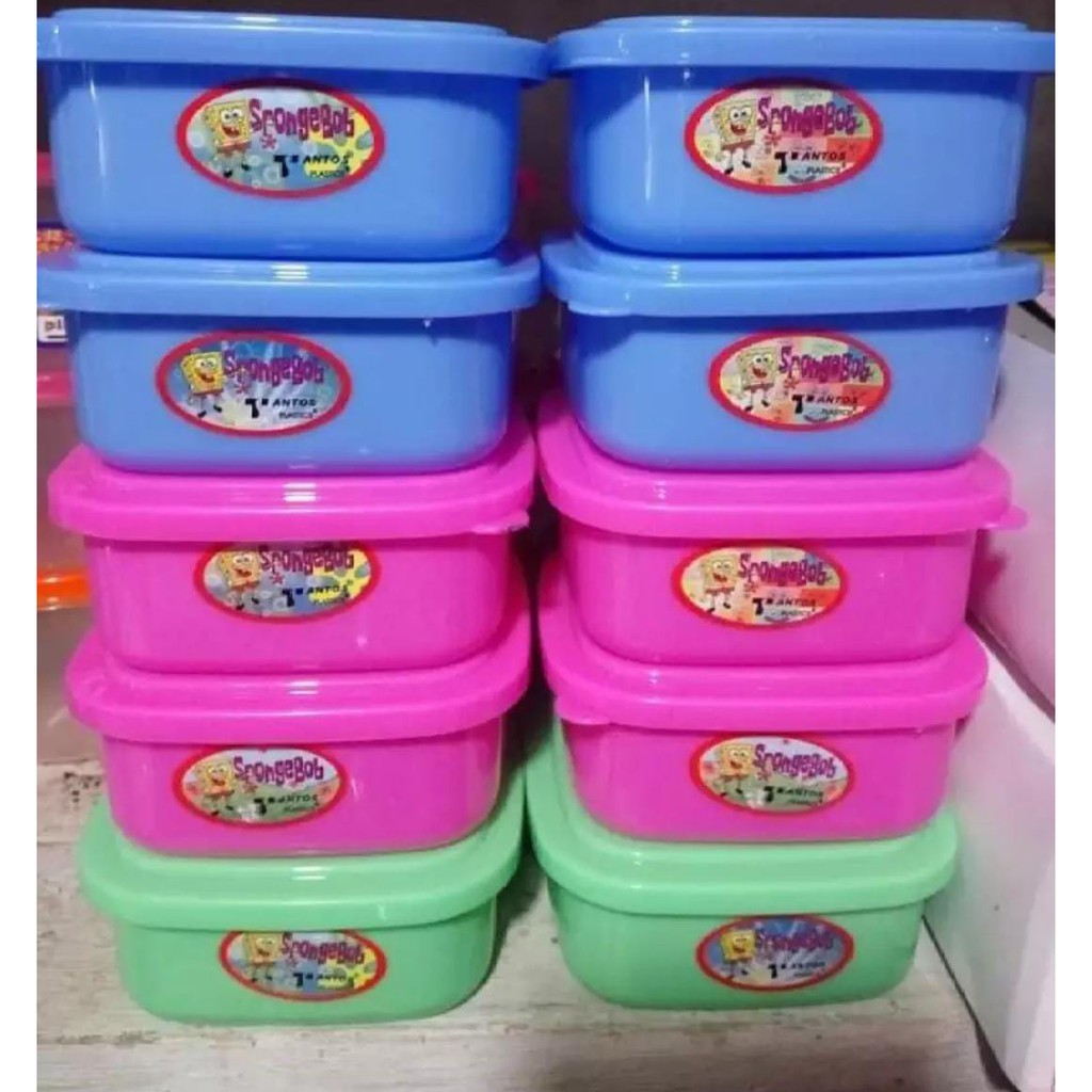 Kotak Makan Plastik SPONGEBOB/Food Keeper/Lunch Box/Ompreng/Tempat Penyimpanan Makanan
