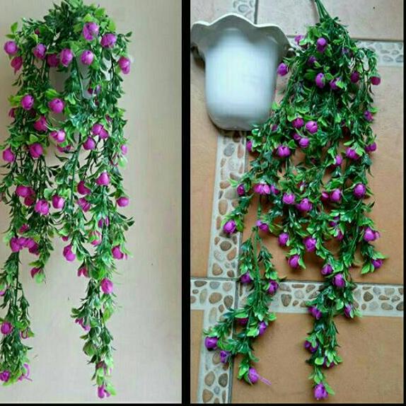 LN0 Bunga Juntai plastik Priti+Pot tempel Dinding/Bunga ...