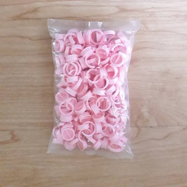 Glue ring WARNA PINK 100 pcs 50pcs 25pcs . Tempat lem untuk eyelash extensions paling murah PROMO