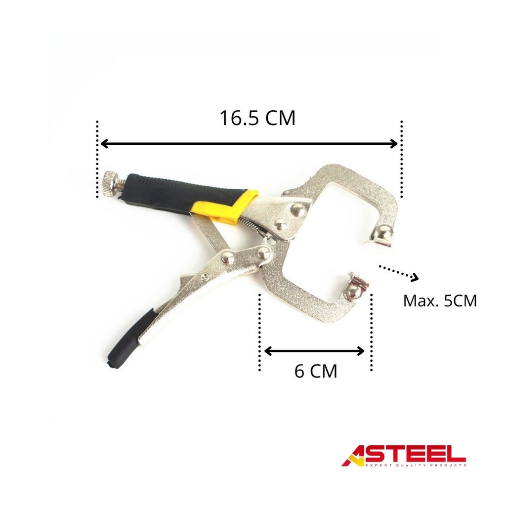 ASTEEL Tang Jepit Catok Kunci Mini Locking Plier C Clamp Swivel Lock Tang Jepit Catok - Tang Catok - Tang Jepit