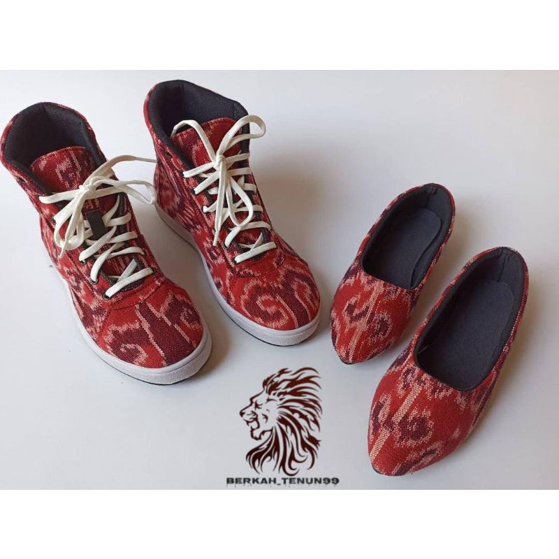 Couple Sepatu Etnik Modern / Sepatu Couple Terkini / Sepatu Tenun Couple