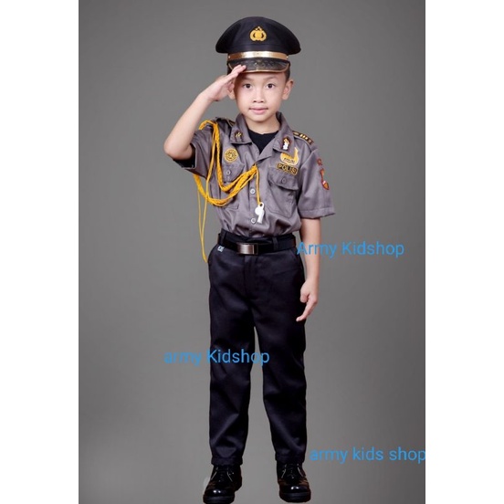 BAJU SERAGAM POLISI ANAK KOSTUM KARNAVAL PAKET KOMPLIT SABARA terlengkap dan termurah sabara