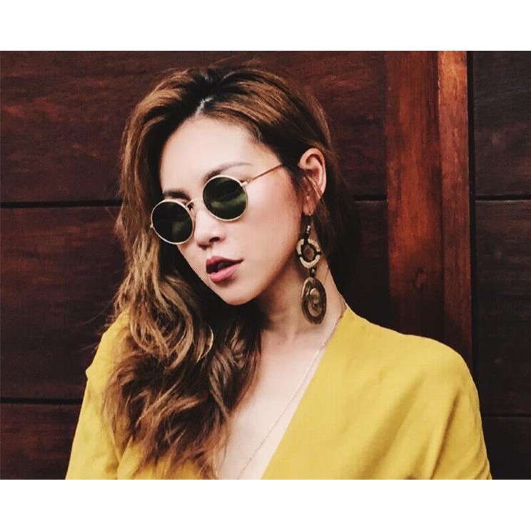 ELFYDO K203 Kacamata Bulat Hitam Sunglasses Fashion Wanita Pria