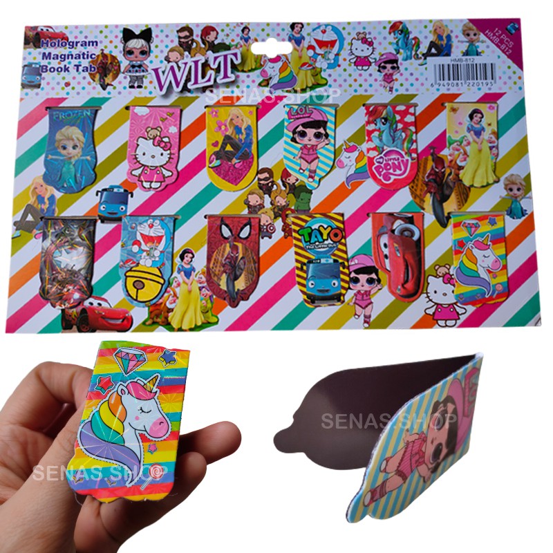 

Pembatas Buku Magnet 1 Set Isi 20 Pcs Pembatas Buku Magnet Berhologram Karakter | Bookmark Magnet | Pembatas Buku Magnet | Pembatas Buku Motif