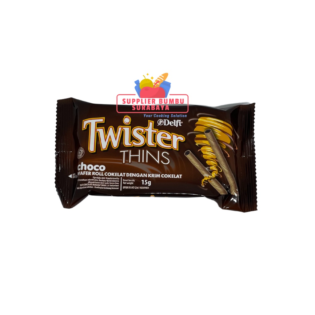 Twister Thins Astor Stick Wafer Roll Coklat Strawberry Vanilla Capuccino 15g