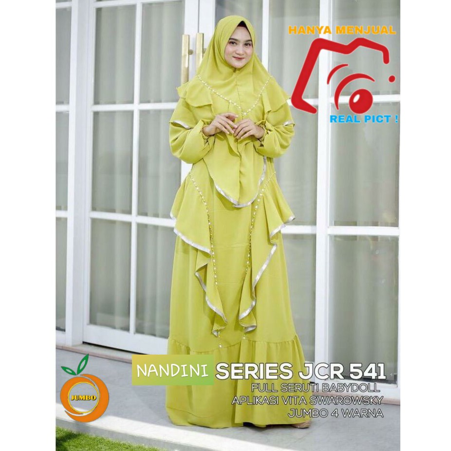 GAMIS SYARI JUMBO LD 120 SANANDINI BAHAN BABYDOLL CERUTY REAL PICT GAMIS POLOS JUMBO LD 120 TERBARU