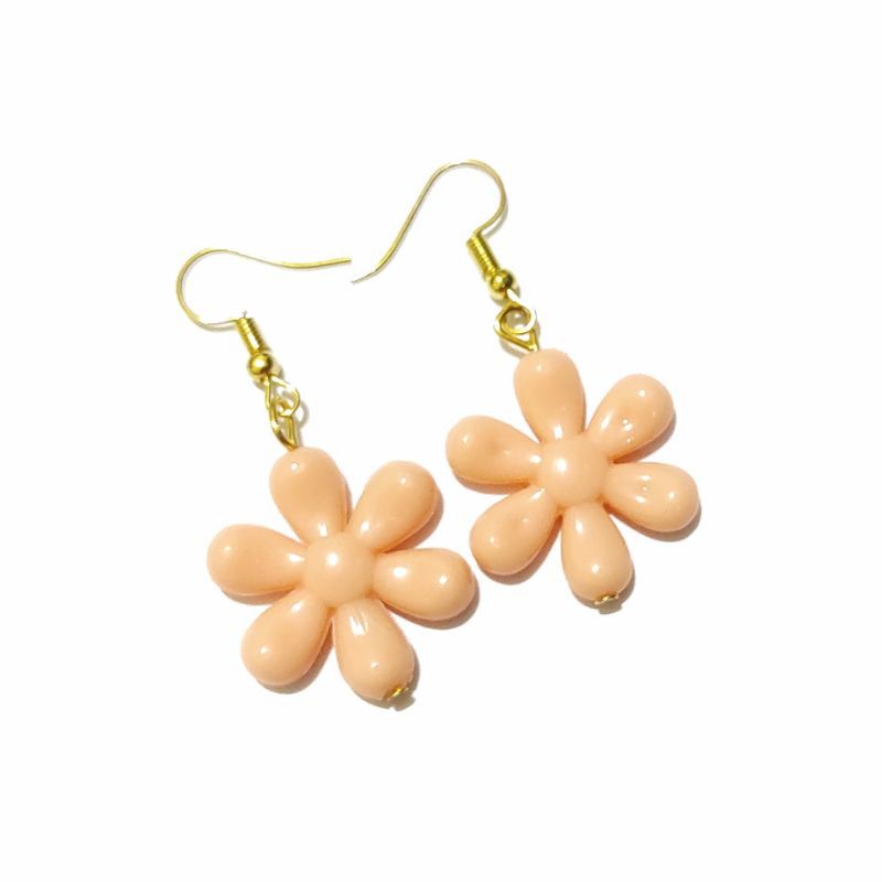 Daisy Flower Earrings Anting Hooks Handmade Bunga Pastel