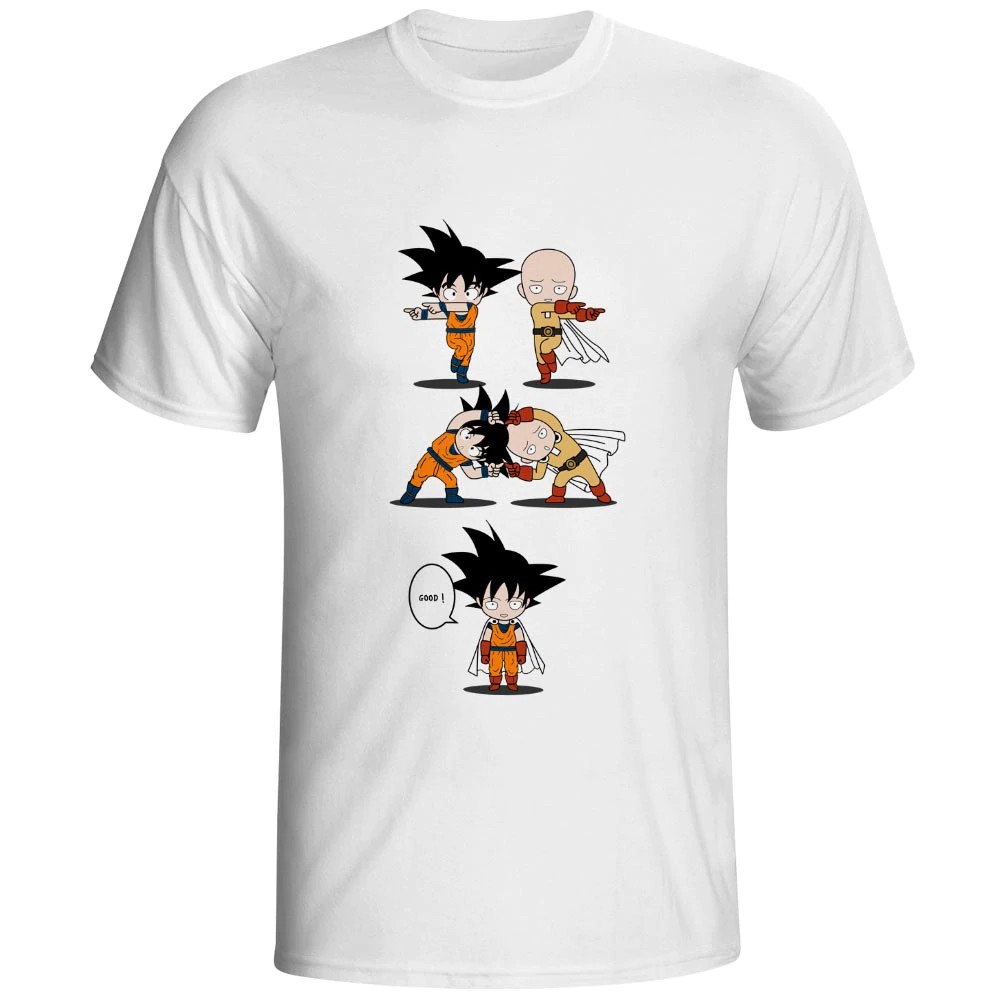 One Punch Saiyan T Shirt Original Novelty Anime Design T-shirt Dragon Ball Crossover One