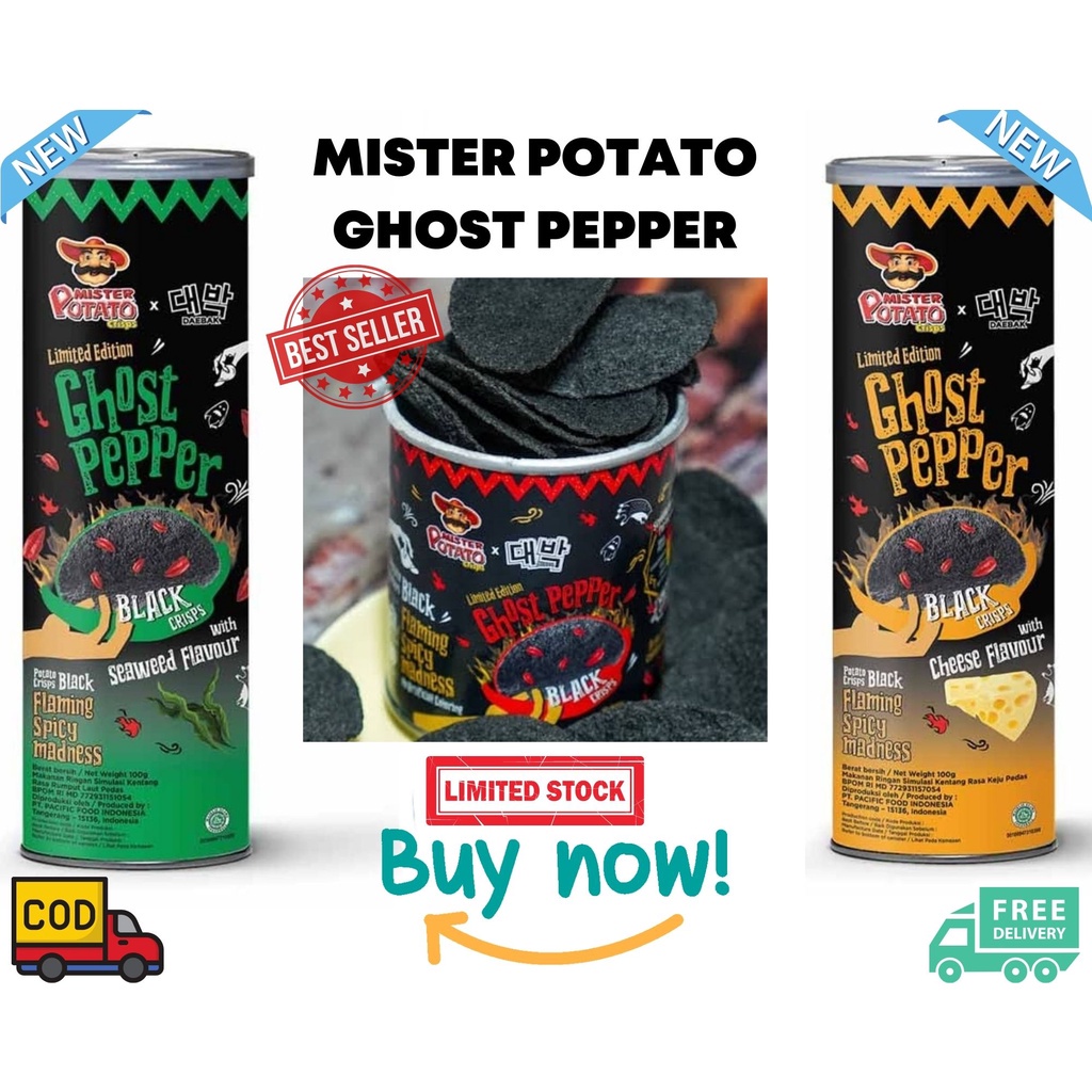 

Mister Potato Snack Crisps Ghost Pepper Seaweed 100G