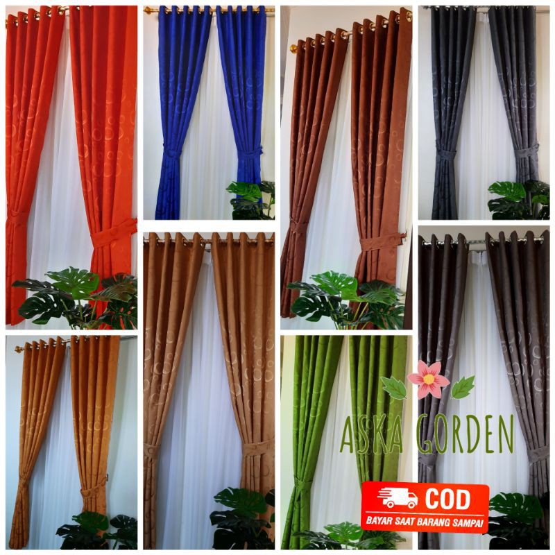 GORDEN JENDELA DAN PINTU 10 RING MOTIF BULAT POLKADOT MURAH