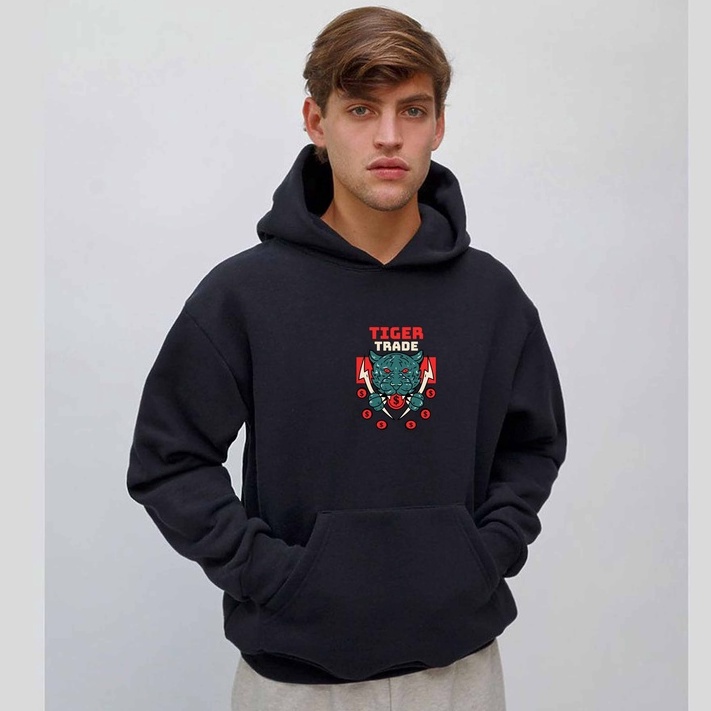 Hoodie Trade Tiger Sweater Pria Fleece Size M - XXL