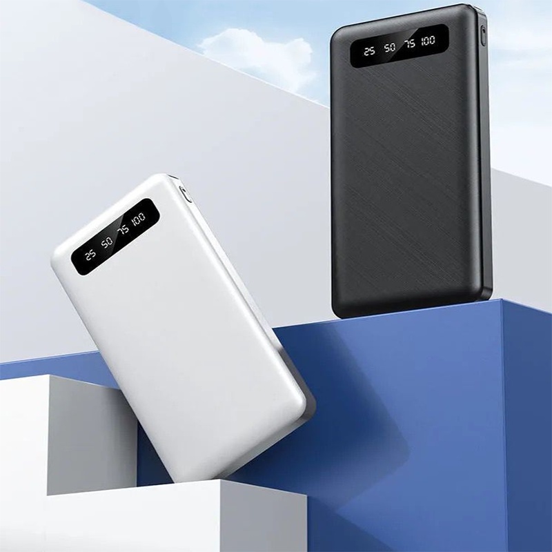 Powerbank 10000mAh original (New Design) Li-polymer Slim And Tiny Fast Charging Powerbank for Cellphone Iphone Android with LED LCD