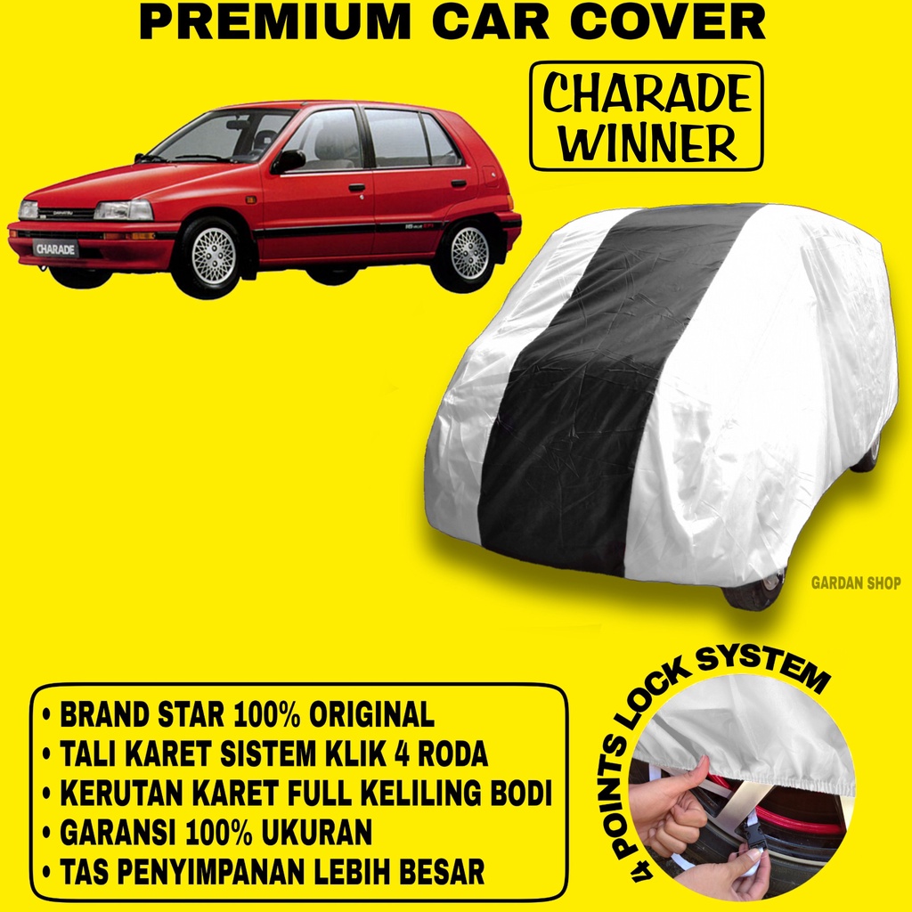 Body Cover CHARADE WINNER SILVER HITAM Penutup Bodi Mobil Charade Winner Waterproof PREMIUM