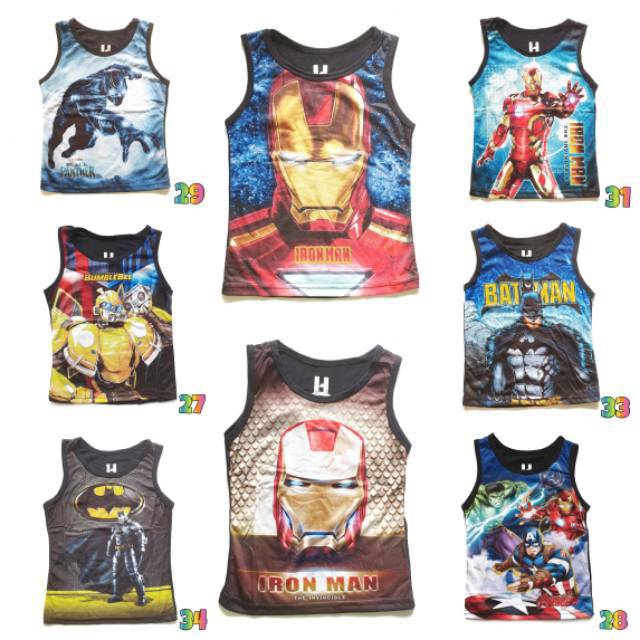 FURO Kaos Kutung Singlet Anak LakiLaki SUPERHEROES