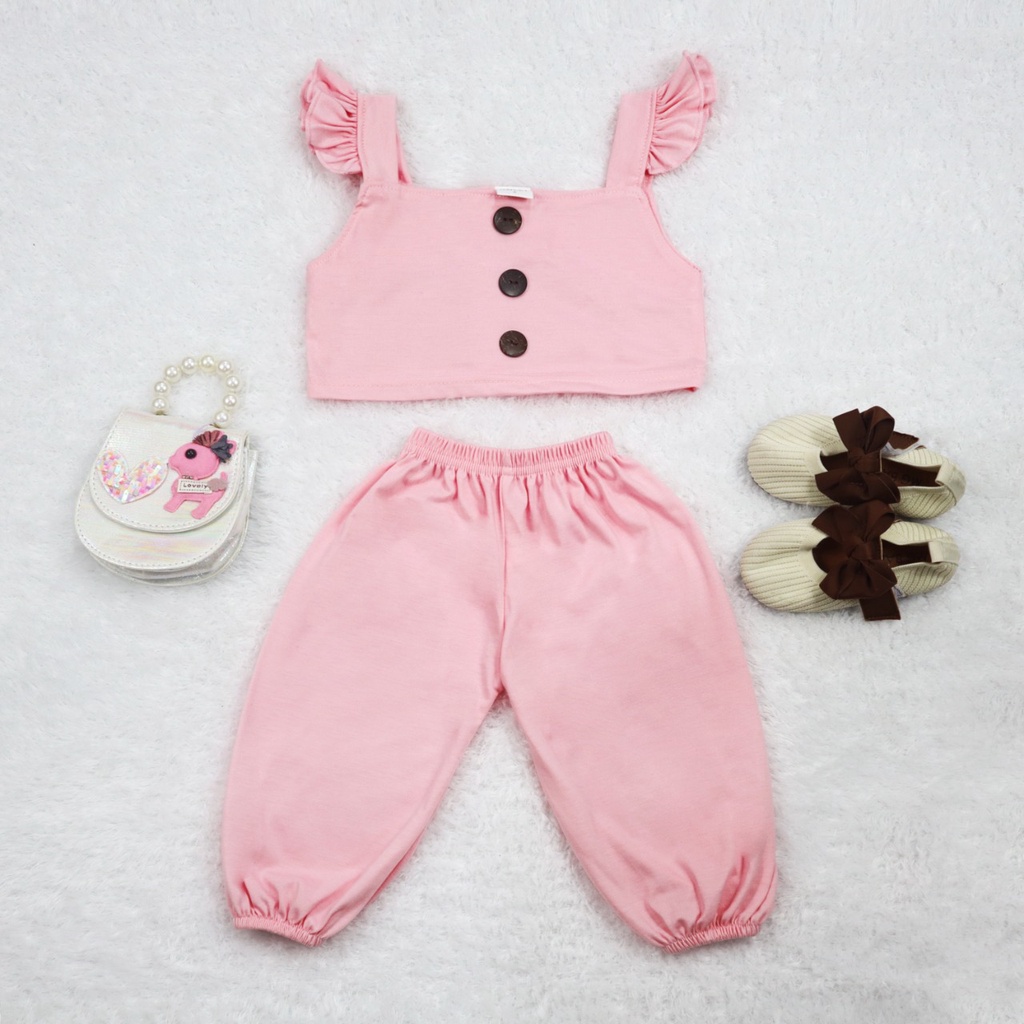 Owlet - Setelan Anak Perempuan / Baju anak perempuan / Setelan Crop Top / Setalan Celana Panjang