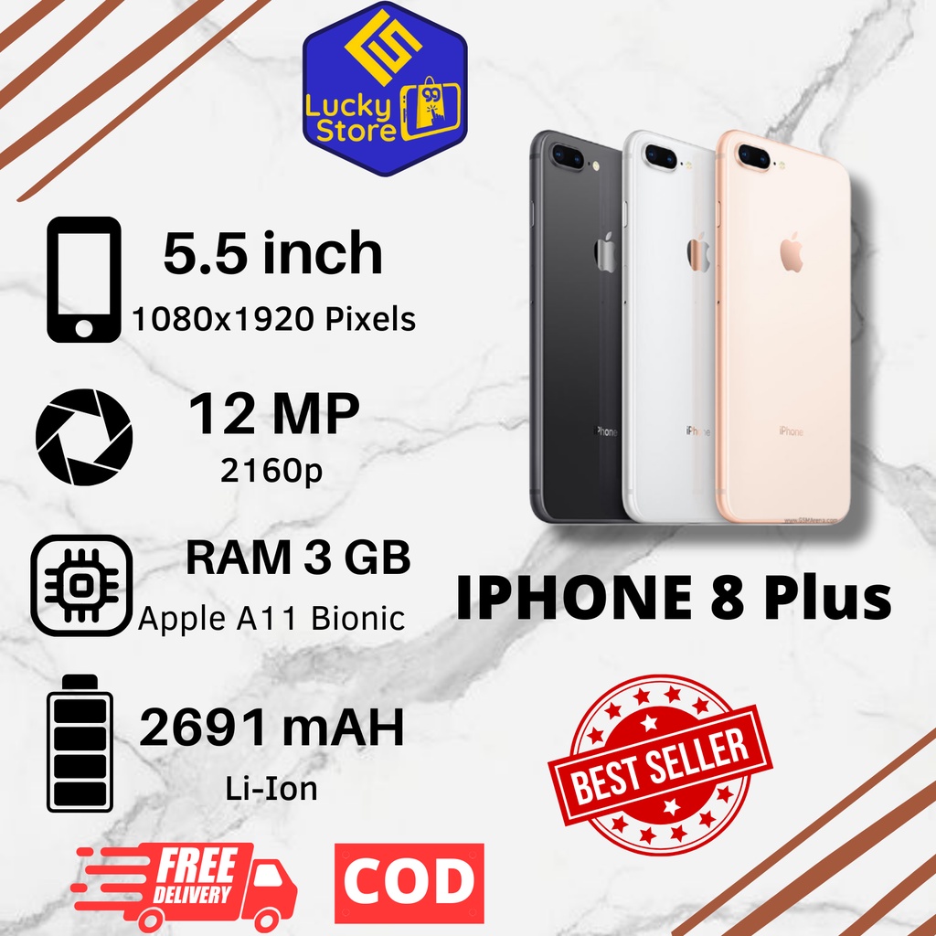 iPhone 8Plus  64GB/128GB/256GB Second Original Ex Inter all Operator Mulus