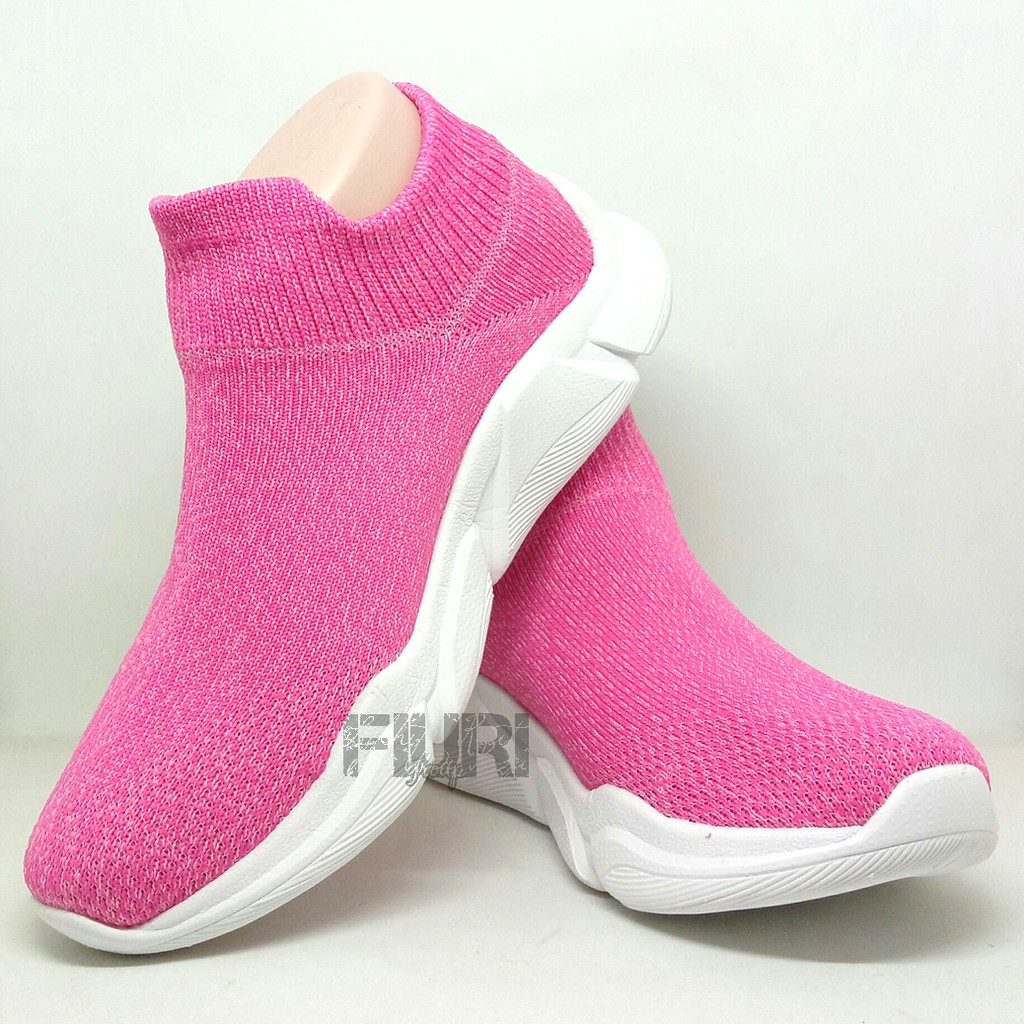 FIURI - Ando Original - THE ROCK 37-40 Pink - Sepatu Sneakers Wanita - Sepatu Olahraga Wanita - Sepatu Knit Rajut Wanita - Sepatu Jogging Wanita - Sepatu Sport - Sepatu Slip On Wanita - Sepatu Cewek