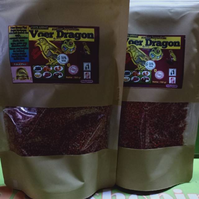 voer dragon pleci 150gr exclusive racikan legendaris gold pur burung sm nastar