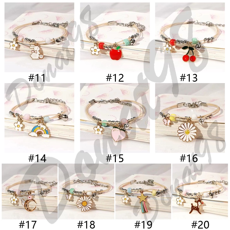 Gelang Couple Daisy Etnik Bead Tali persahabatan Braided Bracelet/Friendship Adjustable Daisy-3