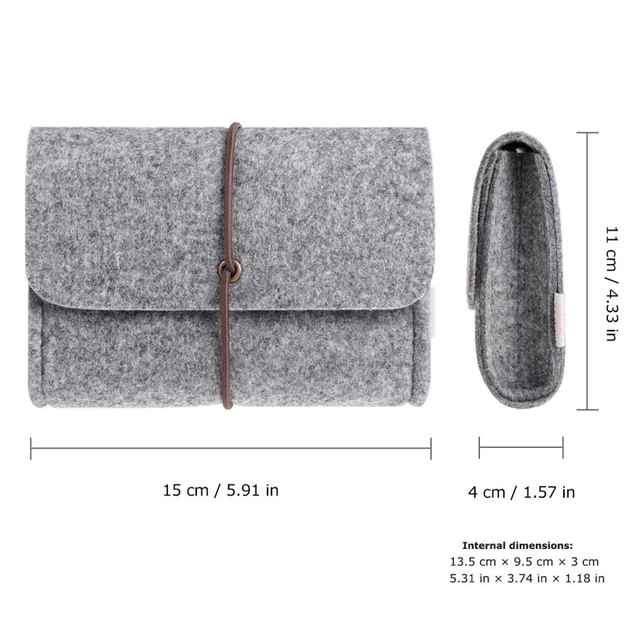 pouch tas dompet charger wool flanel