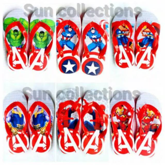 Sandal Jepit Anak Marvel Series (12 pasang ) 1 Kg