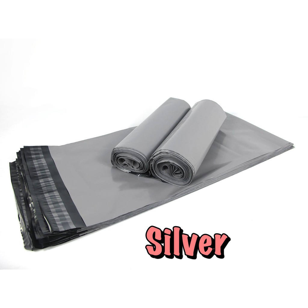 POLYMAILER | Plastik Packing | Polymailer Lem Permanent | ISI ±50 Hitam &amp; Silver Glossy