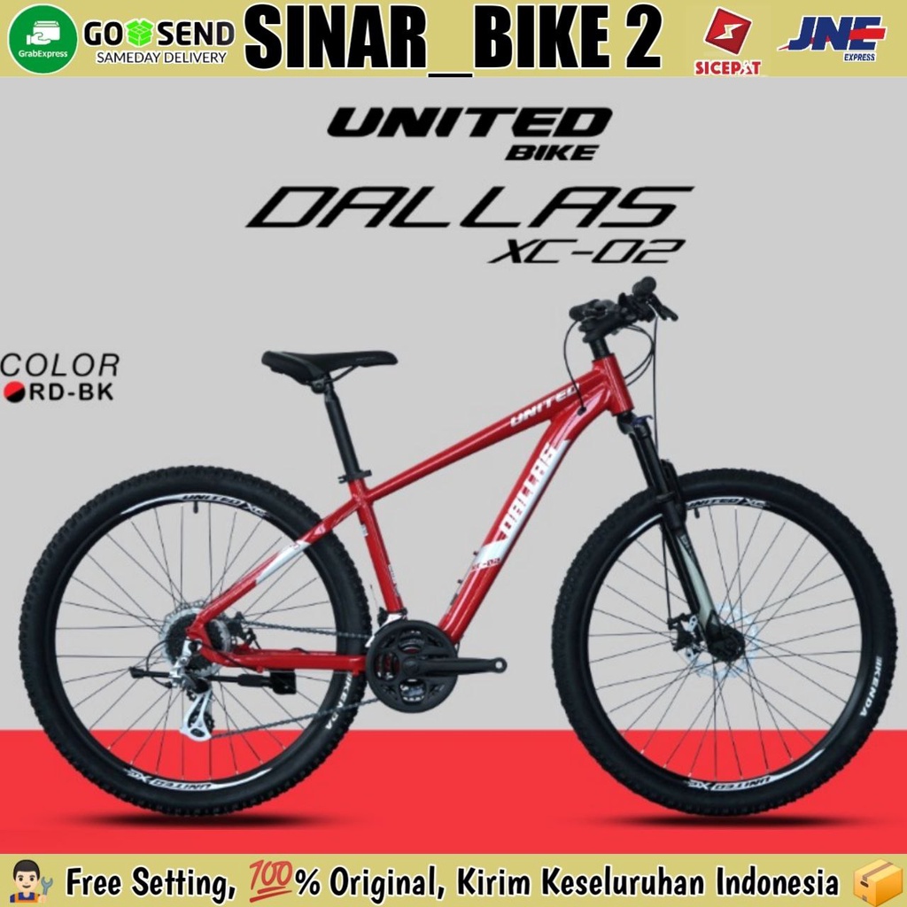 Sepeda Gunung MTB UNITED DALLAS XC-02 27.5 Inch Alloy 24 Speed Garansi