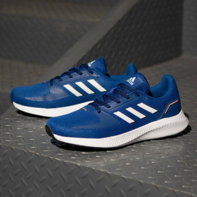ADIDAS RUN FALCON BLUE WHITE ORIGINAL 100% - SEPATU ADIDAS ORIGINAL 100% - SEPATU LARI - ADIDAS RUN