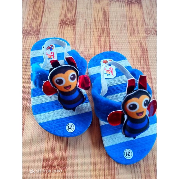 [1-3 TAHUN] Sandal Jepit Anak Perempuan Pelangi Sendal anak cewe / SANDAL BABY KIDS BONEKA LEBAH / SANDAL PREWALKER BAYI  LEBAH