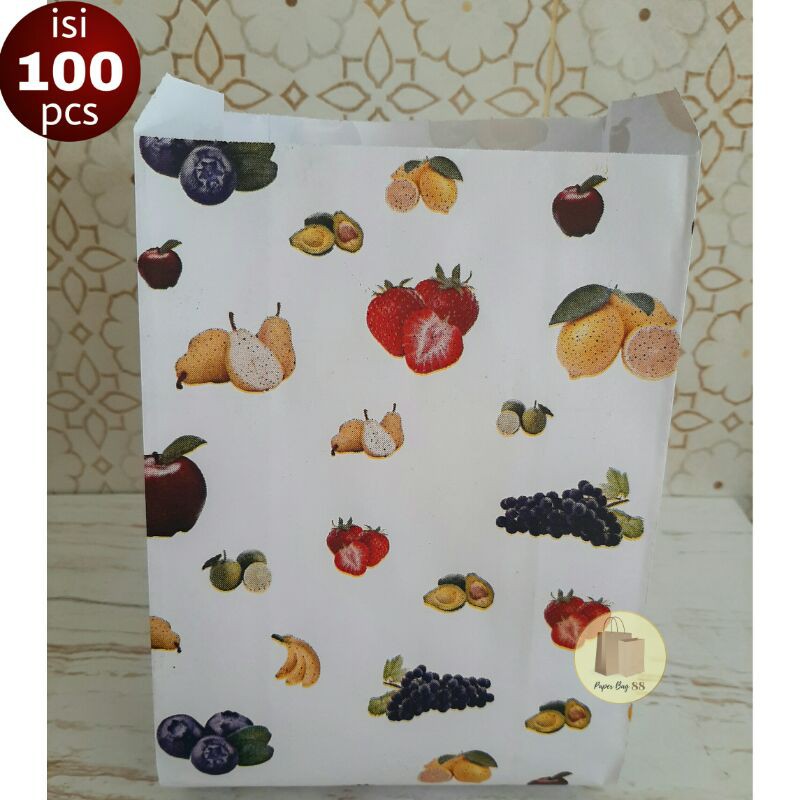 

Paperbag Kantong Kertas Buah M 14x6x21 cm Foodgrade Waterproof (isi 100 pcs)