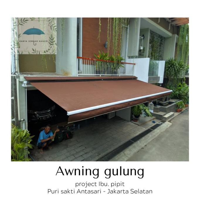 Jual awning gulung /kanopi minimalis otomatis & manual Indonesia