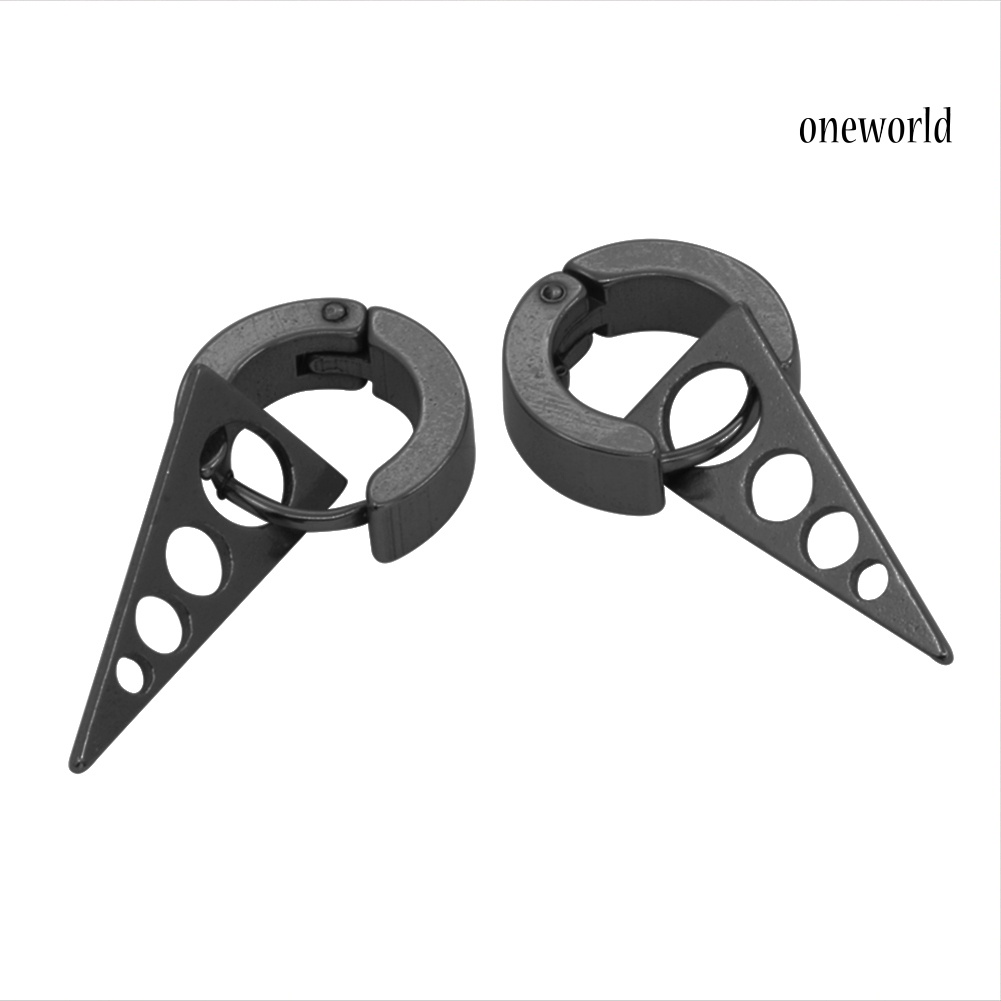 OW@ Fashion Women Men Cool Punk Stainless Steel Spike Ear Studs Huggie Earrings