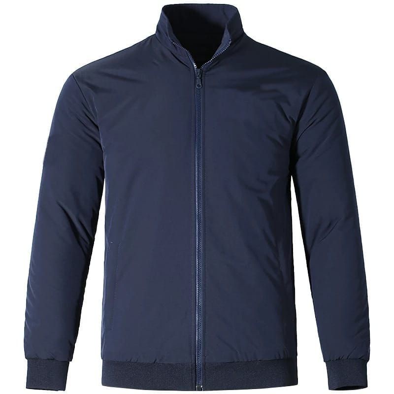 Jaket bomber pria trend 2022/jaket bomber polos warna biru navy