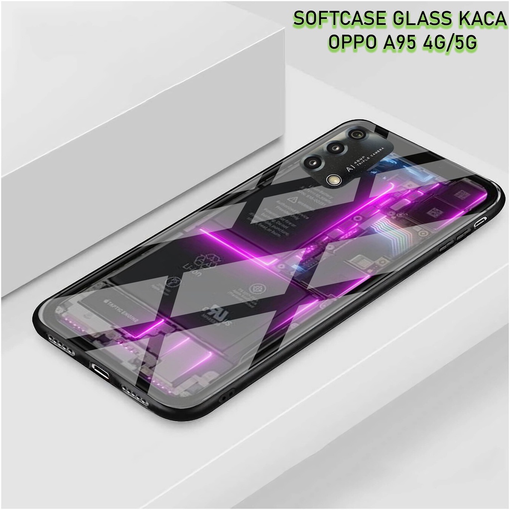 Softcase Glass Kaca OPPO A95 [4G]- Case Hp Pelindung Handphone OPPO A95 [5G] [ A07]