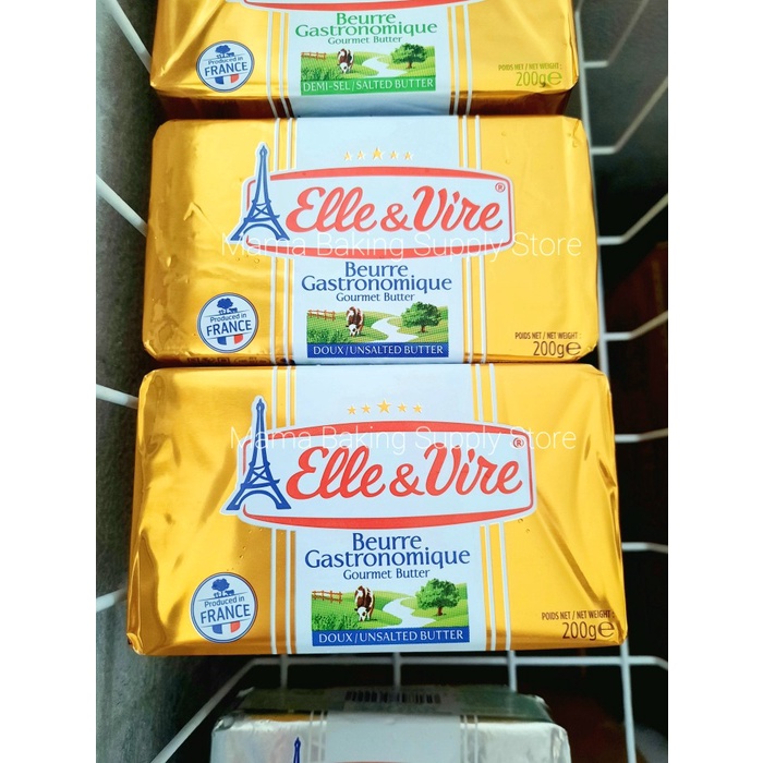 

elle & vire elle and vire doux mentega unsalted gourmet butter 200 gr tokomaju1625
