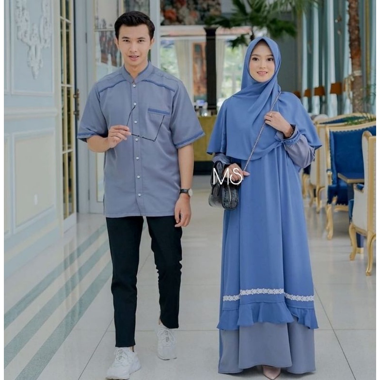 Gamis couple SHEZAZ / Sarimbit Idul Fitri Keluarga /Gamis Couple lebaran 2022 / gamis couple terbaru