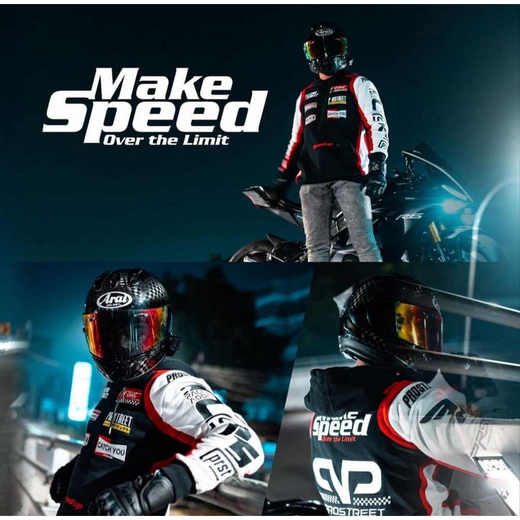 Jaket Racing Addict Make Speed Bahan Lotto Tebal