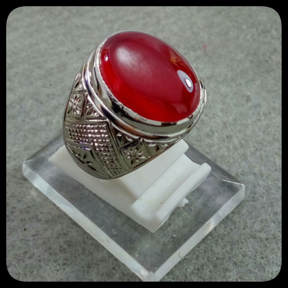 CINCIN BATU AKIK NATURAL RED CARNELIAN MERAH CABE TOP QUALITY