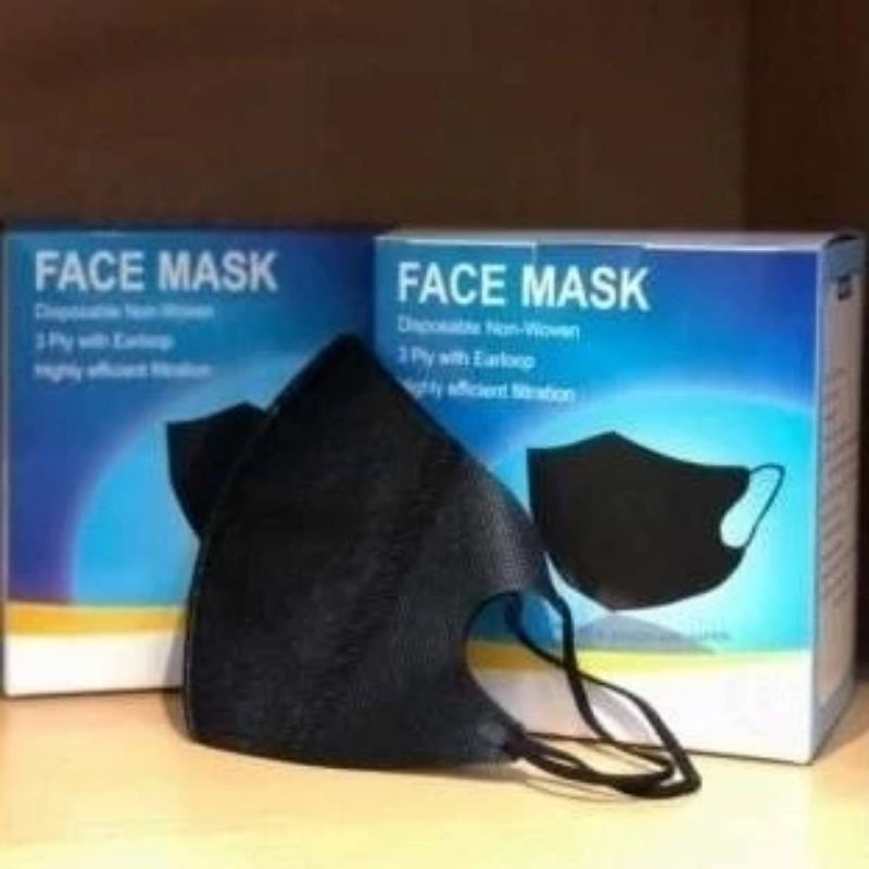 Masker duckbill dewasa 3ply isi 50 pcs Hitam