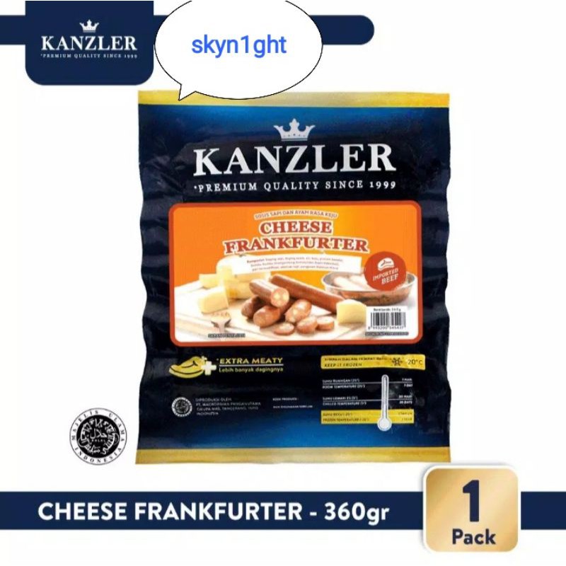 

Kanzler Cheese Frankfurter Sosis Cimory Sapi Ayam 360gr