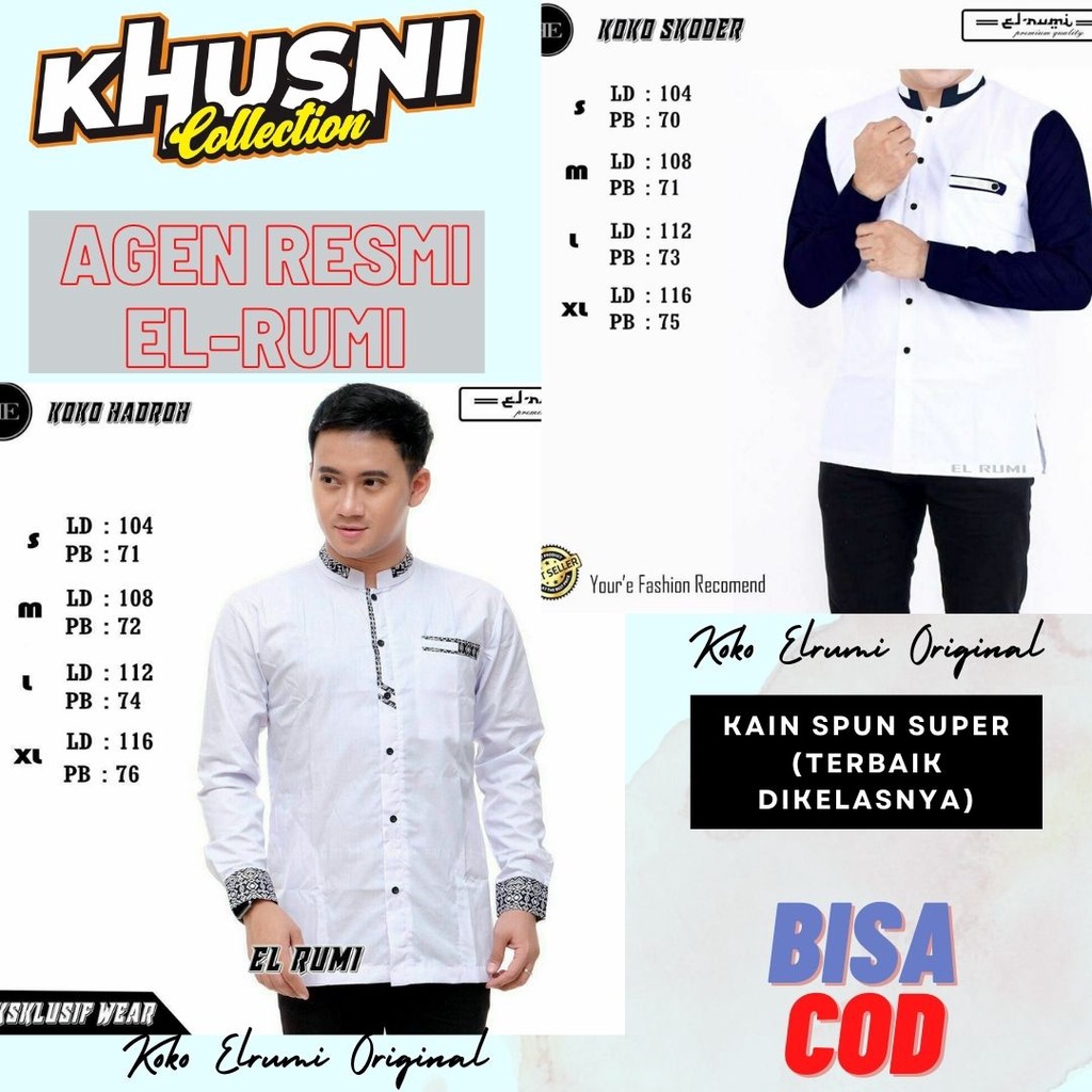 Baju Koko NU Gus Azmi Azzahir || Promo Bisa COD || TERLARIS  Asli Pekalongan Merk Elrumi Hem Murah K