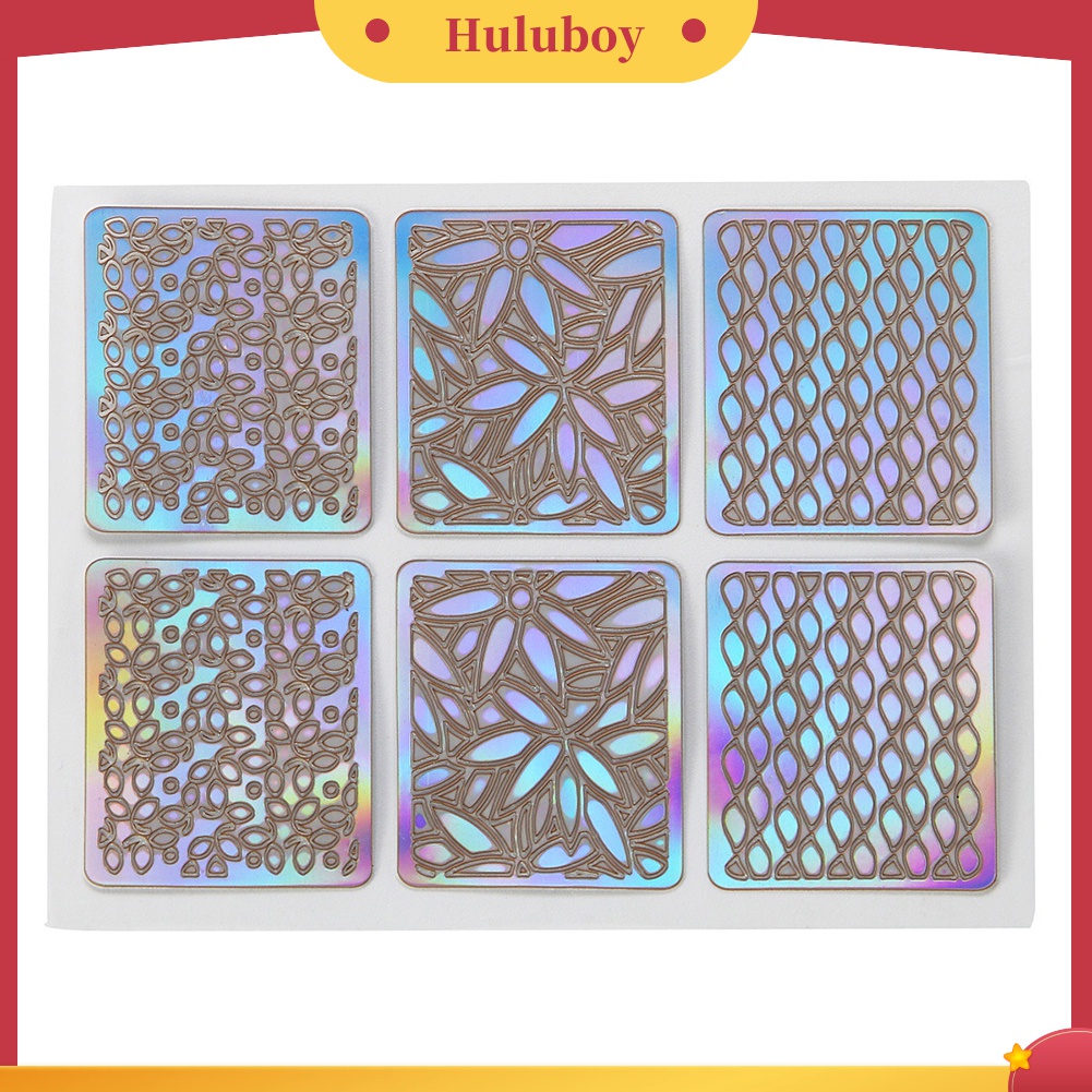 Huluboy Huluboy♡ 6 / 12 / 24 Lembar Stiker Cetakan Stensil Hollow Bahan Vinyl Untuk Nail Art DIY