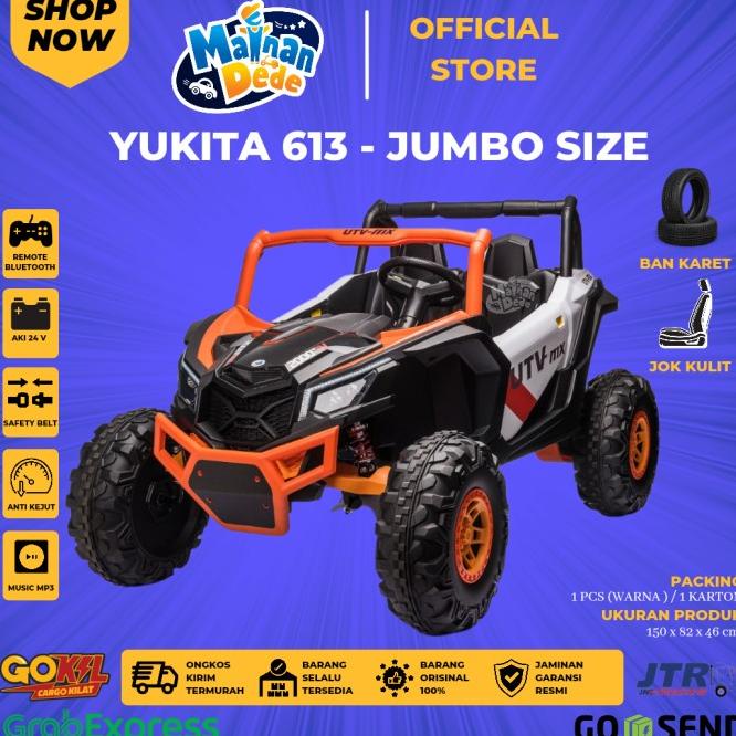 Mainan Mobil Aki Anak Uk 803 Unikid Utv Ban Karet 24V Jumbo Size Jeep