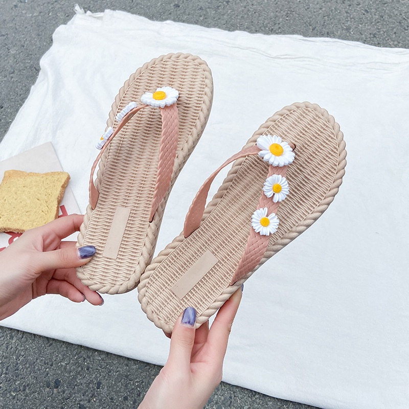 [M.TOYS] Sandal  Slip On Teplek Rumahan Hangout Wanita Motif Sunflower Sandal Cewek - 265