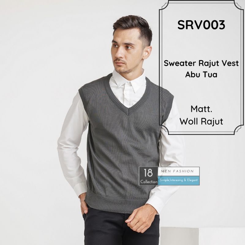 [Best Seller] Sweater Vest Rajut Rompi Korea Pria Wanita Bisa Pakai