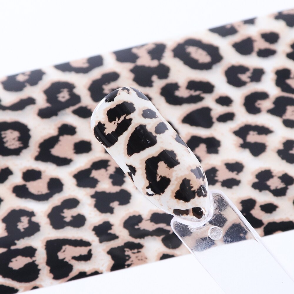 1 Roll Stiker Kuku Motif Print Leopard 3D Untuk Dekorasi Manicure